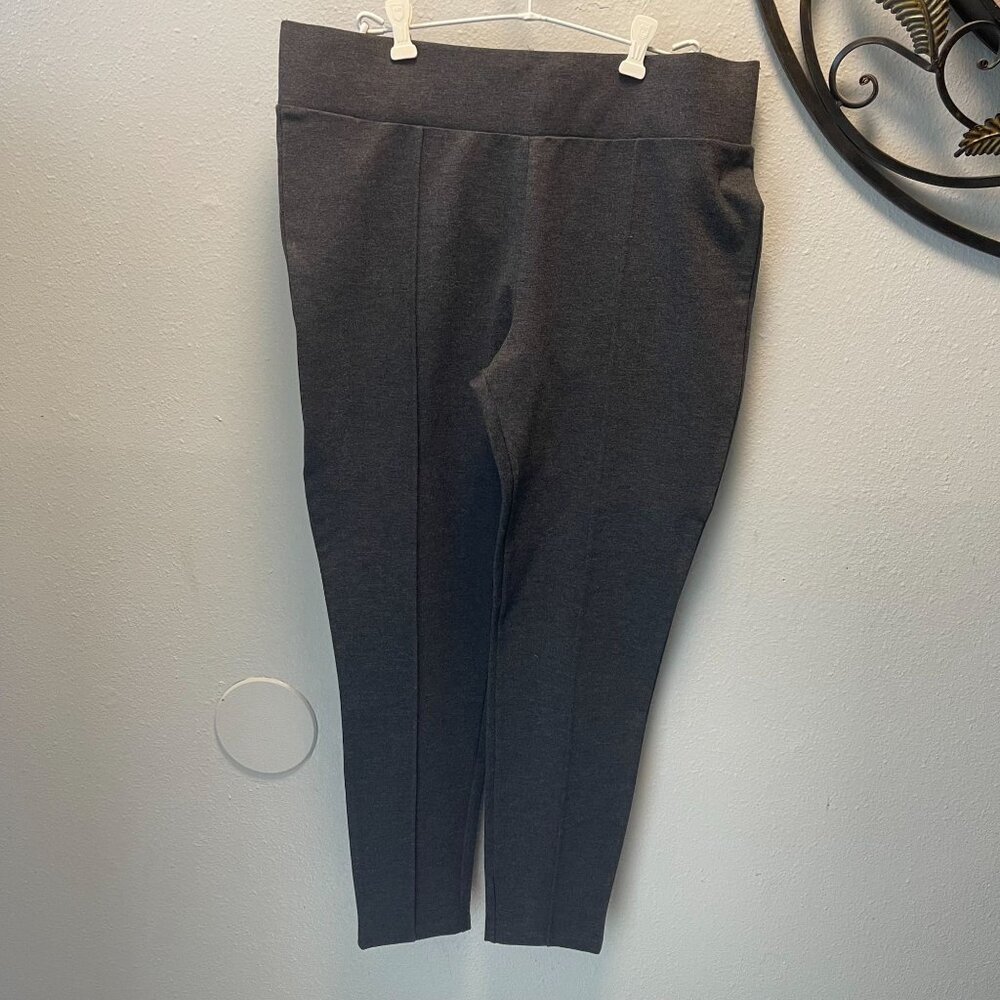Seven7 Womens Charcoal‎ Gray Pull-On Stretch Tapered Pants XL
